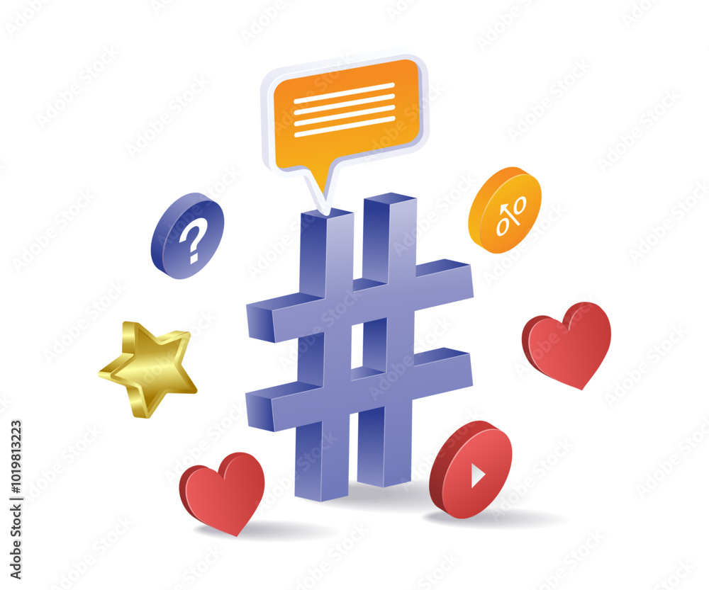 Obraz premium Online sales optimization keyword hashtags