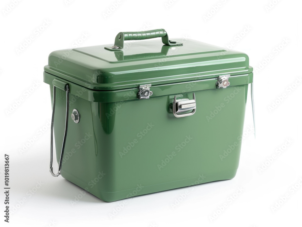 Green lunch box with handle Green lunch box with handle