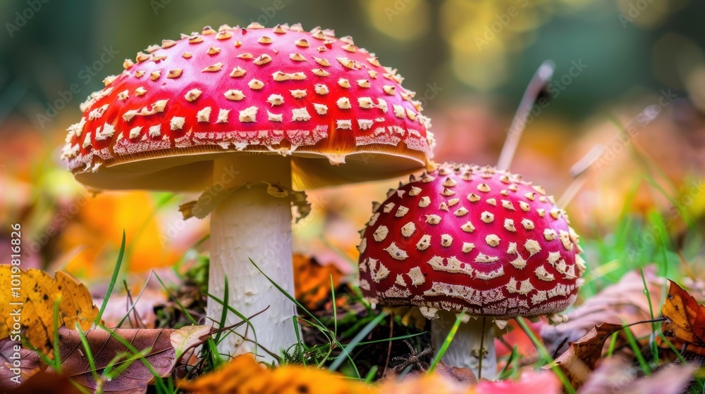 Fototapeta premium Mushroom depicted on a plain background, beautiful fungi macro. Background restrained, mushroom vivid.
