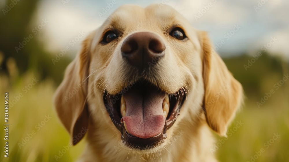 Happy Golden Retriever. Happy Golden Retriever.