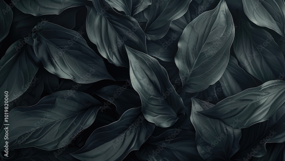 Abstract dark grey leaves texture background, black leaves pattern wallpaper for nature concept. Abstract dark grey leaves texture background, black leaves pattern wallpaper for nature concept.