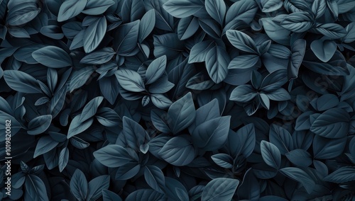 Abstract dark grey leaves texture background, black leaves pattern wallpaper for nature concept.