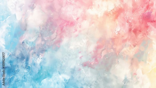 Abstract pastel watercolor background with a soft color gradient and fluid shapes. The design is a beautiful, delicate pattern of pastels, creating an elegant wallpaper or background