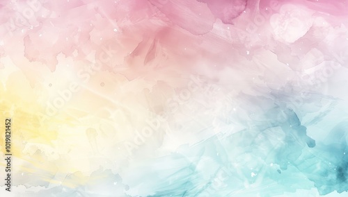 Abstract pastel watercolor background with a soft color gradient and fluid shapes. The design is a beautiful, delicate pattern of pastels, creating an elegant wallpaper or background