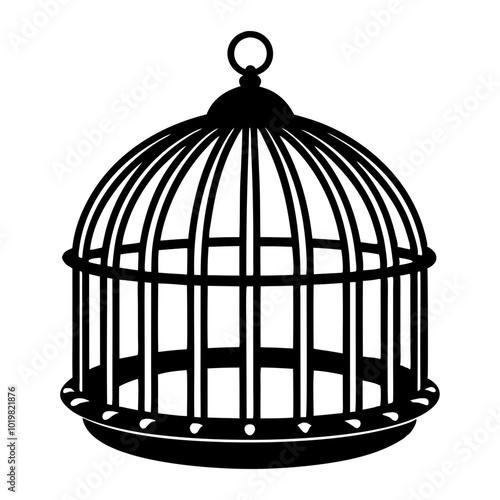 Bird Cage Silhouette SVG, Cricut, Silhouette Cut File