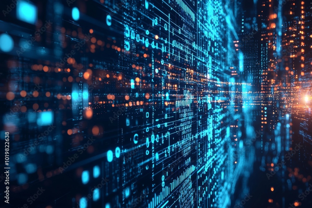 Obraz premium Digital Technology background of data and network