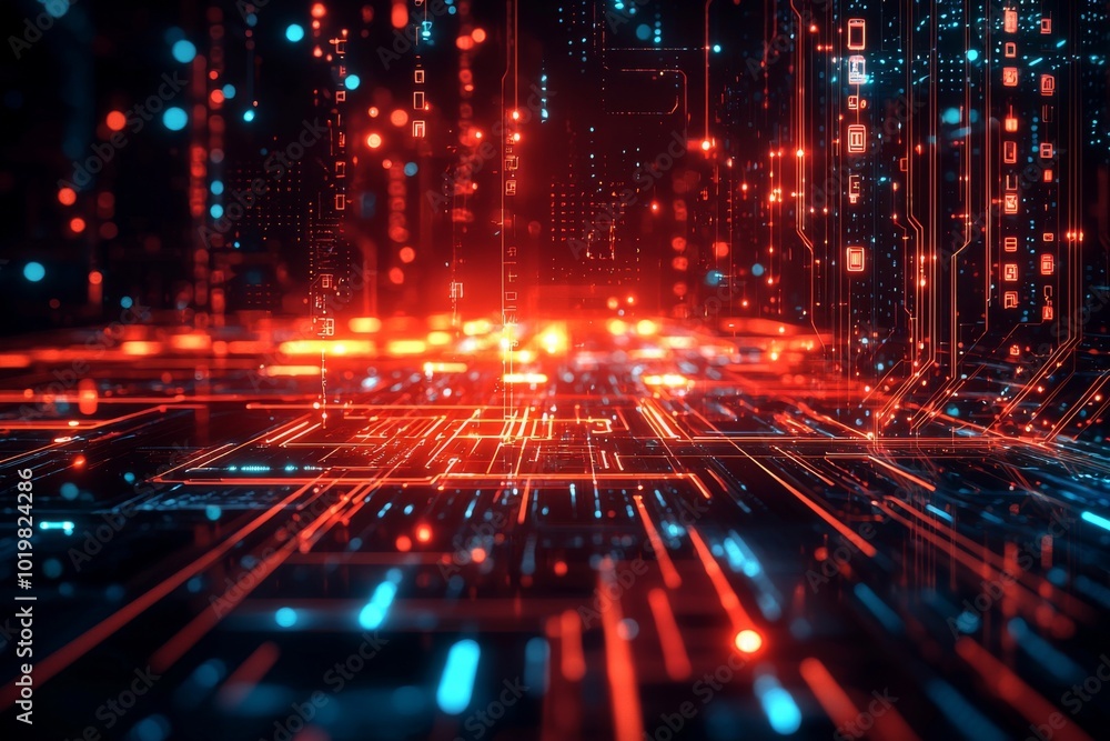 Digital Technology background of data and network Digital Technology background of data and network