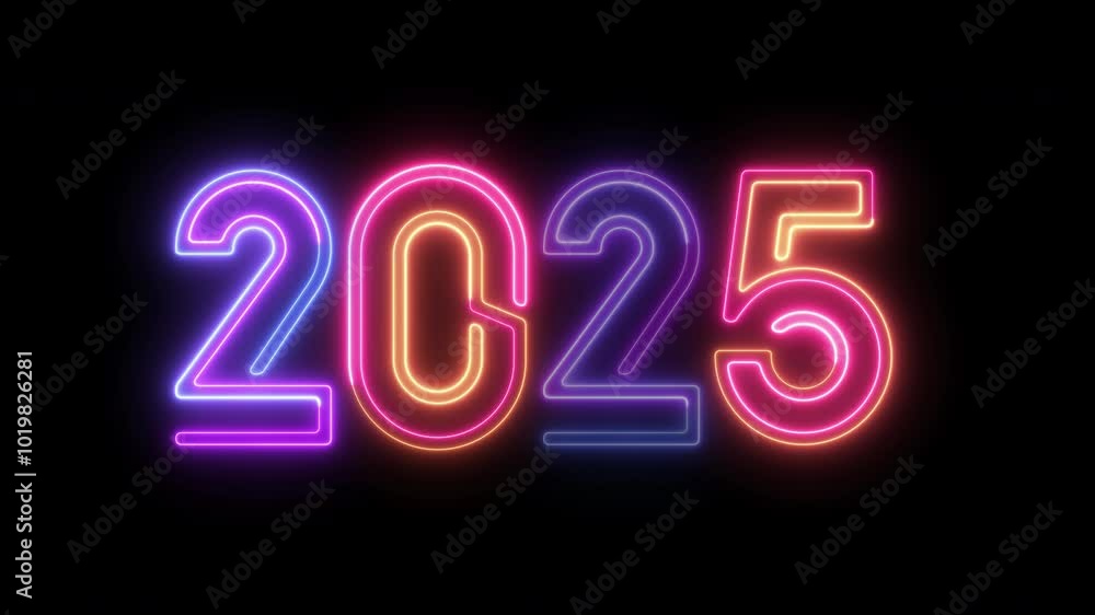 2025 concept of new year beginning, happy celebration, festival, new life, growth of business, investment, finance, innovation. Glowing neon line word of new year 2025 on transparent background. 2025 concept of new year beginning, happy celebration, festival, new life, growth of business, investment, finance, innovation. Glowing neon line word of new year 2025 on transparent background.