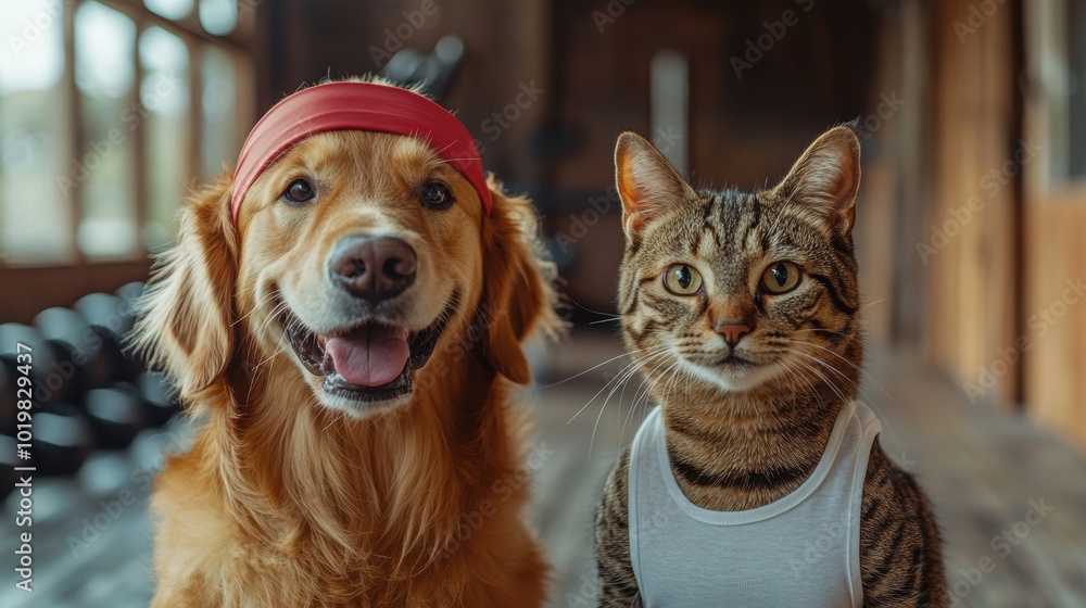 Dog & Cat Workout Buddies. Dog & Cat Workout Buddies.