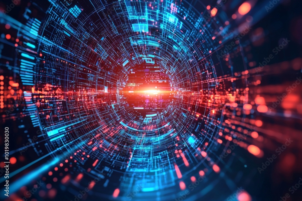 Obraz premium Digital Technology background of data and network