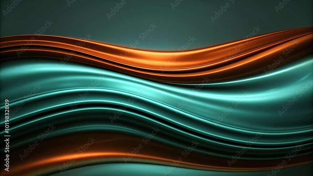 Fototapeta premium Abstract background with smooth orange and blue waves, abstract, background, texture, waves, orange, blue, smooth, design