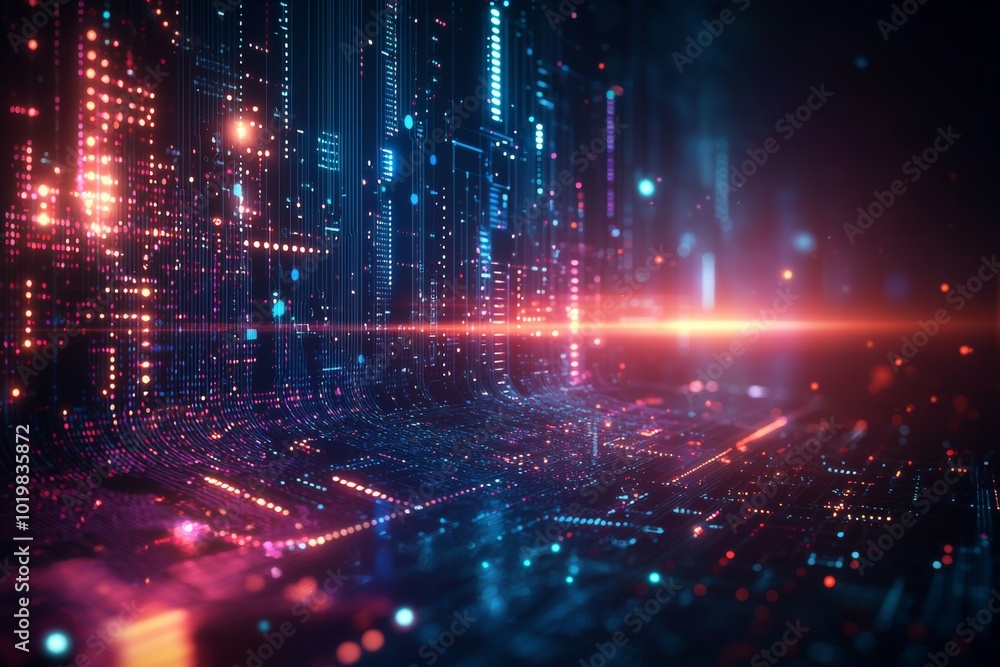 Obraz premium Digital Technology background of data and network