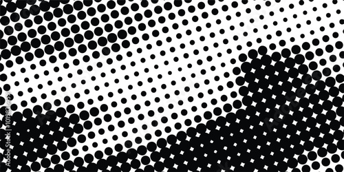 Halftone dot. Seamless border pattern. Fade gradient. Background dots. Point noise texture. Overlay effect. Gradation opacity transition. Half tone polka. Pop art polkadot design. Dotted poka. Vector