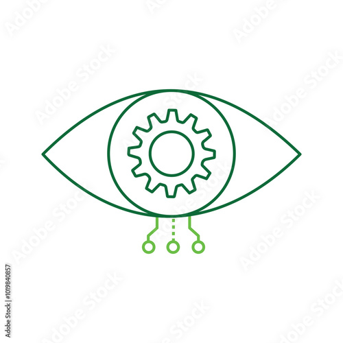 AI Computer Vision Eye for Smart Systems Vector Icon Design, vision, object detection, visual intelligence