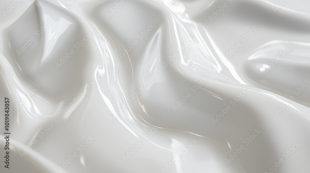 Fototapeta premium White flowing fabric folds with a smooth texture