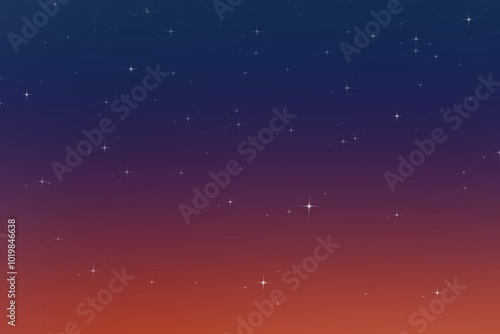 The background is a gradient sky painting with stars and a meteor shower.