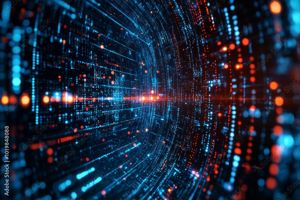 Digital Technology background of data and network