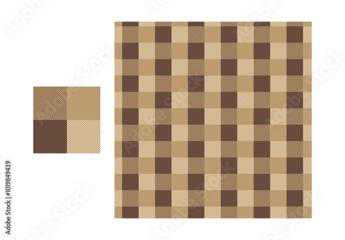 pattern square line brown