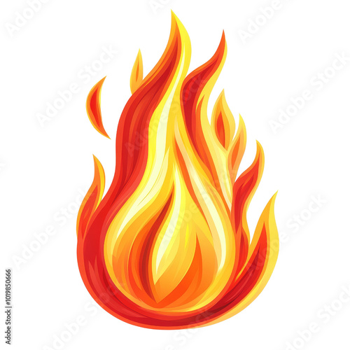 Vibrant Fire Symbol Illustration for Heat, Energy, and Warmth in Graphic Design Projects