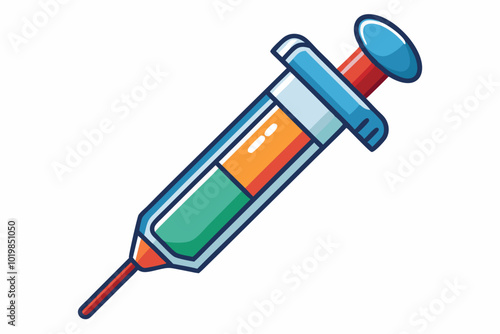 Medical syringe with blood icon