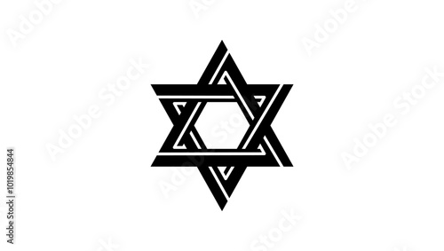 Star of David, black isolated silhouette