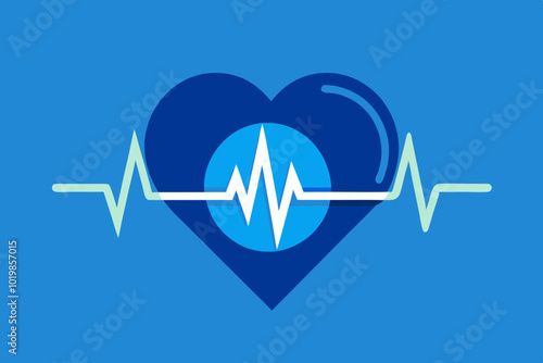 Heartbeat icon in badge style