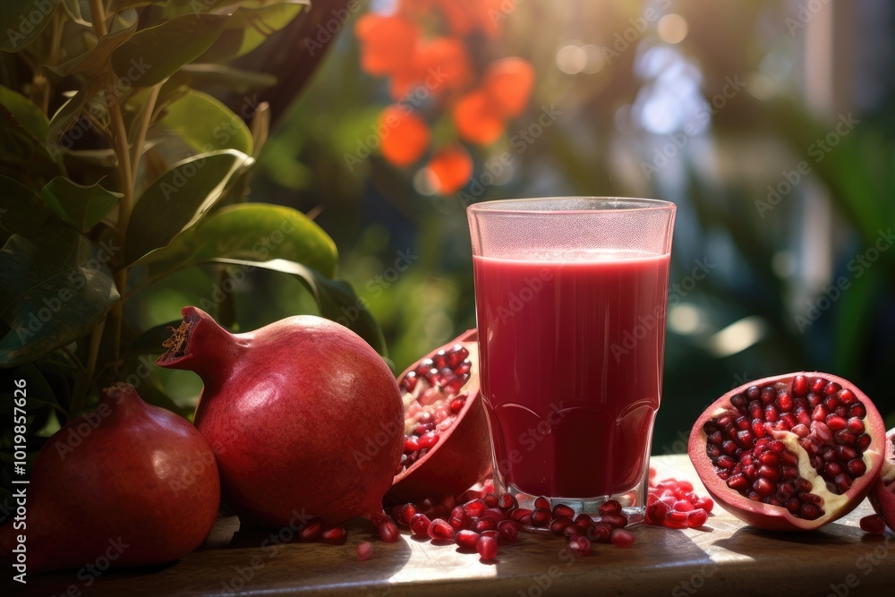 custom made wallpaper toronto digitalRefreshing Pomegranate Juice in Natural Setting