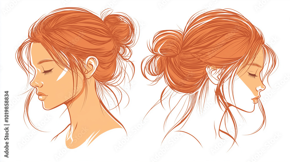 女性の上半身イラスト