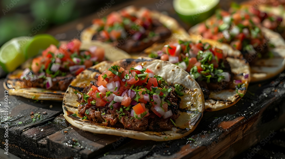 Grilled Tacos with Pico de Gallo - Realistic Food Photography Grilled Tacos with Pico de Gallo - Realistic Food Photography
