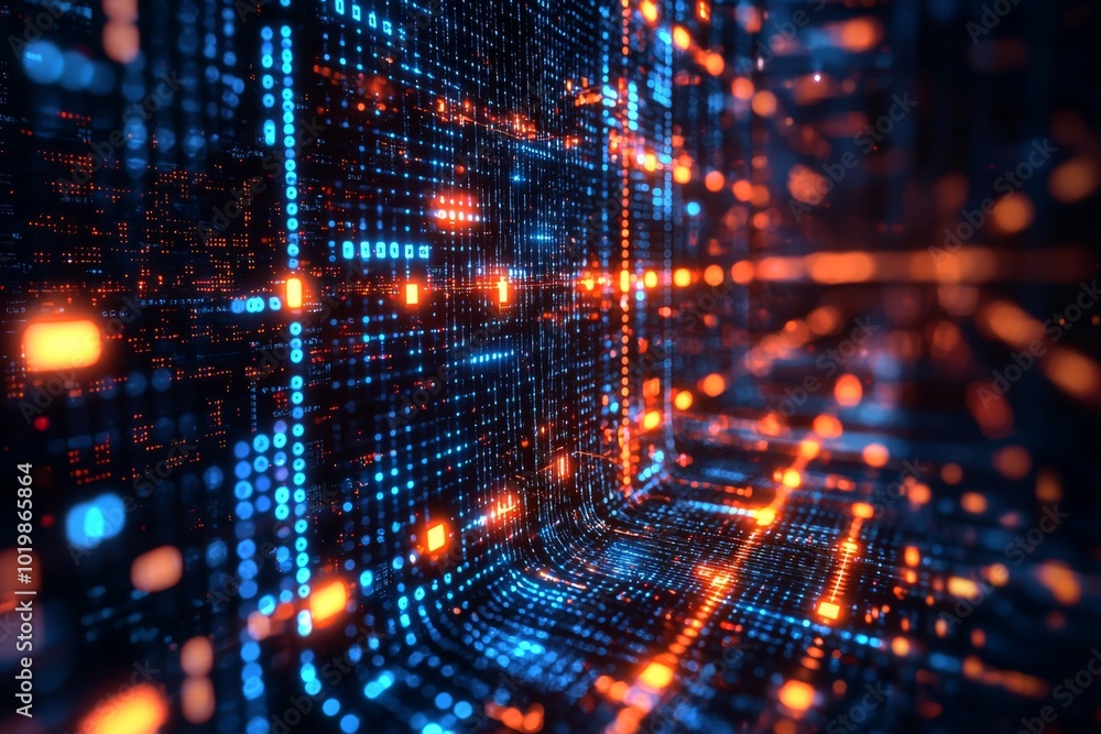Digital Technology background of data and network Digital Technology background of data and network