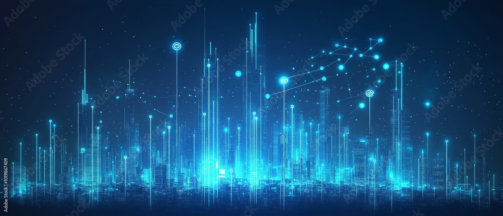 Fototapeta premium 5G Network Pulse, 5G and Digital Connectivity