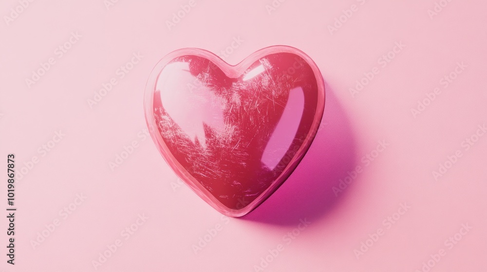 Shiny Pink Heart on Light Background Shiny Pink Heart on Light Background