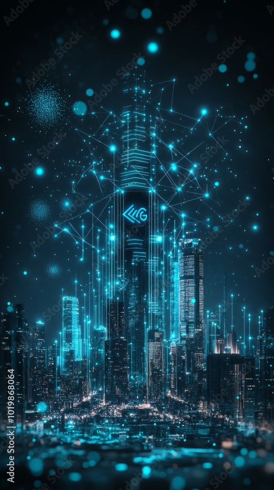 Obraz premium 5G Network Pulse, 5G and Digital Connectivity