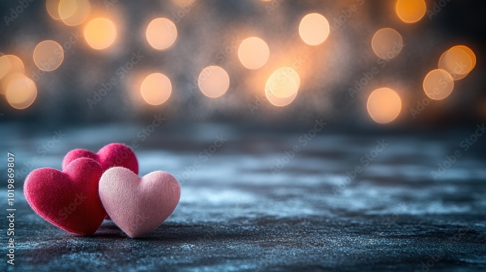 Romantic Hearts Against a Soft Bokeh Background Romantic Hearts Against a Soft Bokeh Background