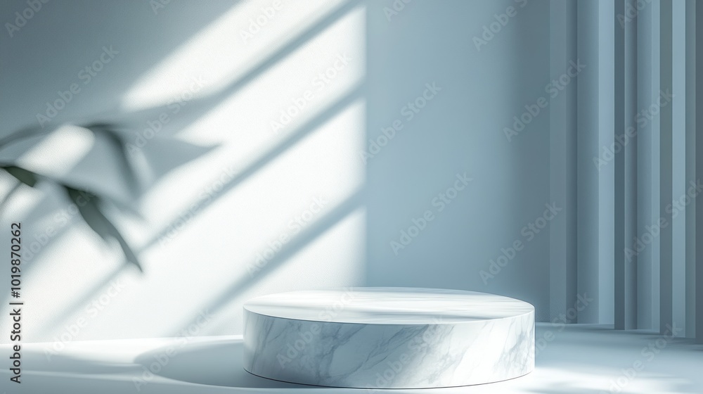 Clean Modern Background with Circular Display Stand Clean Modern Background with Circular Display Stand