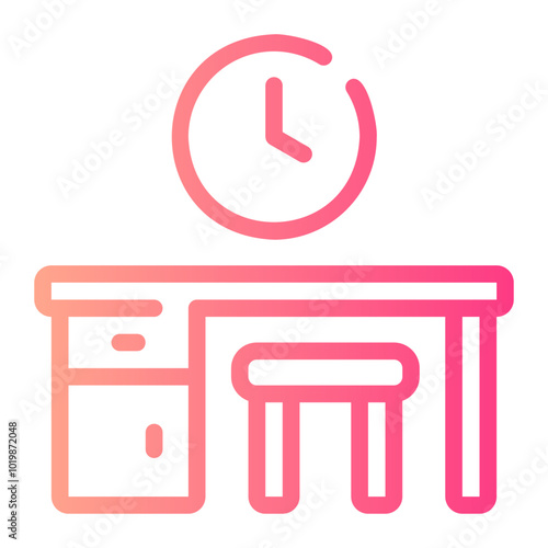 working hours gradient icon
