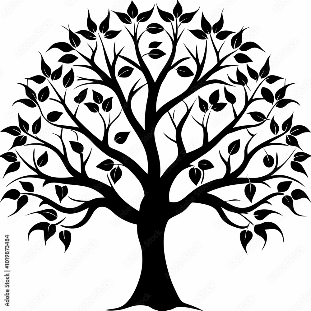 Fototapeta premium peach-tree-silhouette