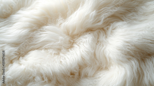 soft white wool fragment, showcasing intricate textures. The pure white color symbolizes purity and comfort, inviting warmth and softness, perfect for textile and cozy imagery