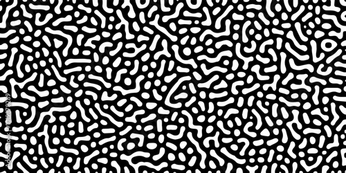 Wallpaper Mural Abstract truing organic wallpaper Turing reaction diffusion monochrome seamless pattern. Abstract turing pattern.  Organic seamless. geometric white background. black bold lines. Psychedelic, black. Torontodigital.ca