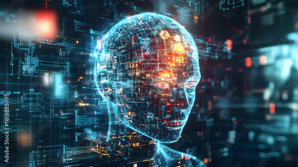 Abstract AI Representation with Glowing Effects Abstract AI Representation with Glowing Effects