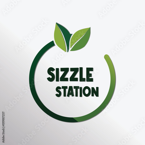 A sizzle station logo design vector illustration