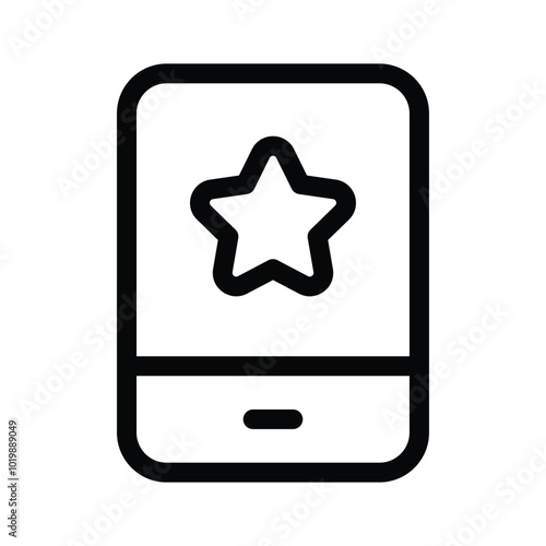 A mobile app with a star, symbolizing ratings or favorites icon