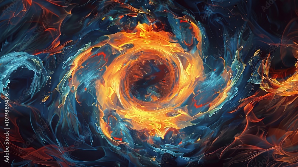 Stunning illustration of a fiery energy portal on a smooth black background, evoking mystical power and dynamic energy
Stunning illustration of a fiery energy portal on a smooth black background, evoking mystical power and dynamic energy