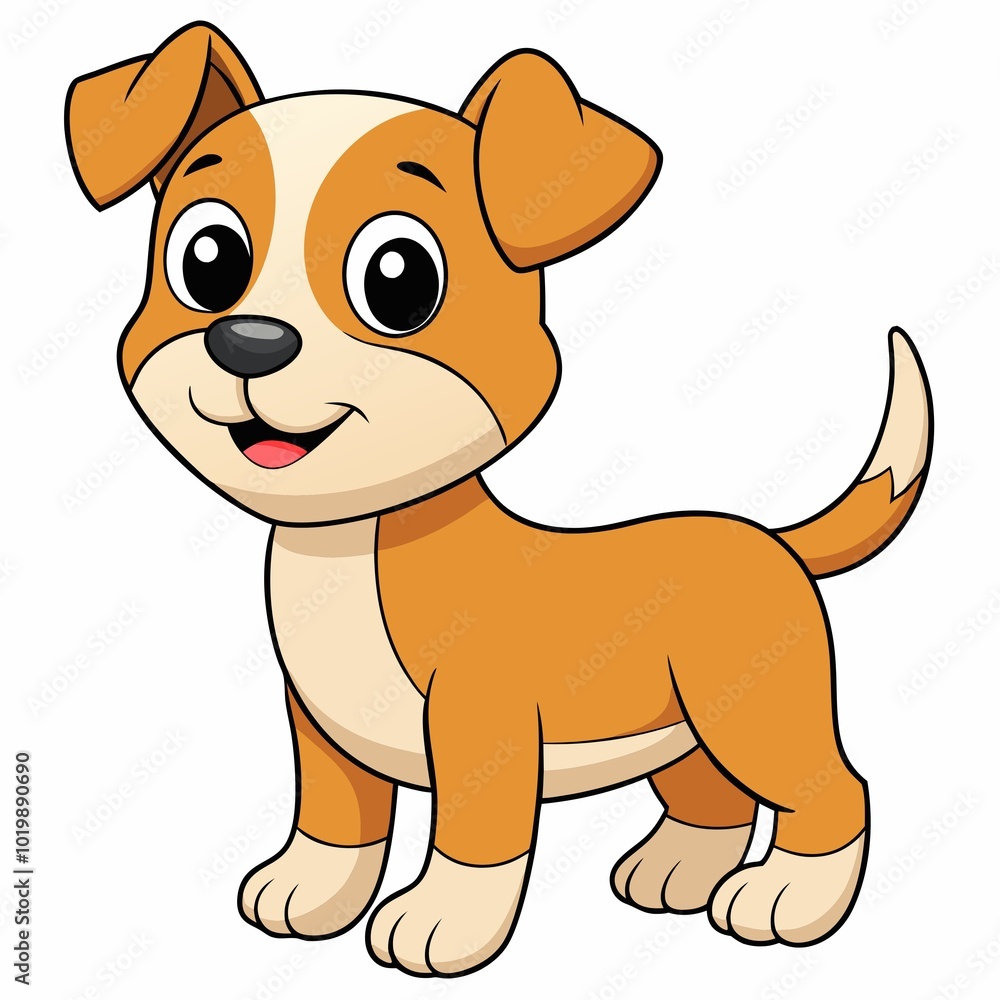 Obraz premium dog cartoon dog vector | dog illustration | dog character