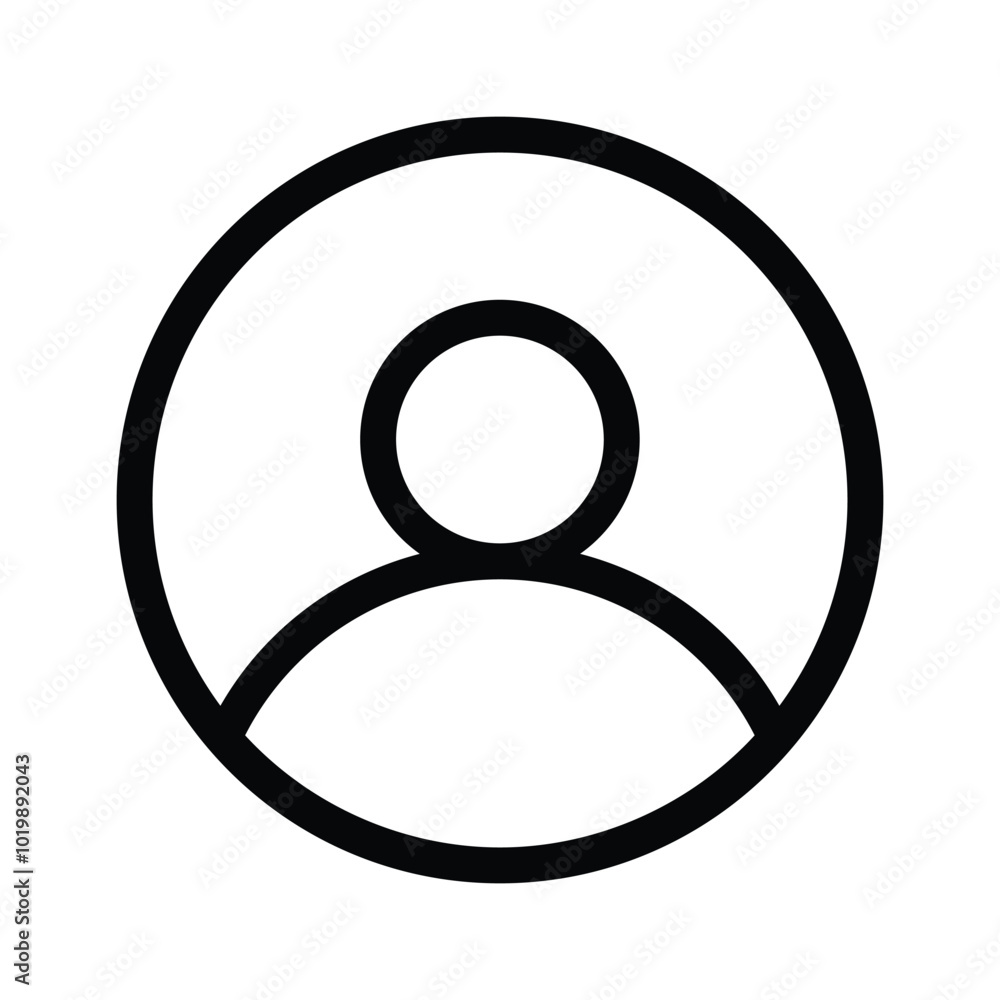 A simple user profile icon representing a person or account A simple user profile icon representing a person or account