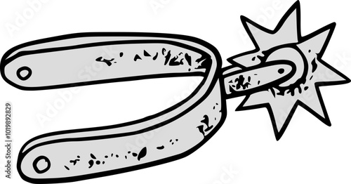Vector Illustration of Boot Spurs Wild West Fashion