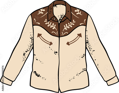 Vector Illustration of Cowboy Shirt Wild West Fashion