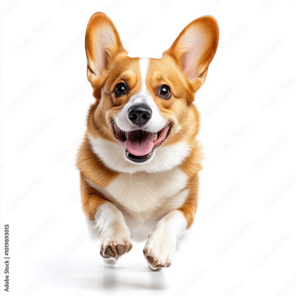 Happy Corgi Running. Happy Corgi Running.