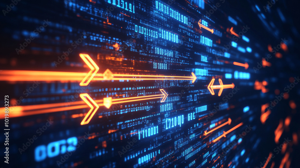 A 5G symbol with arrows is made up of numbers. This represents the idea of fast internet access using wireless networks. It's a visual representation of modern mobile communication technology. A 5G symbol with arrows is made up of numbers. This represents the idea of fast internet access using wireless networks. It's a visual representation of modern mobile communication technology.