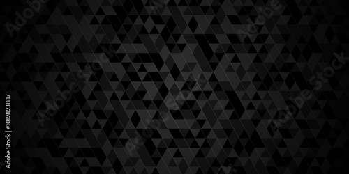 Black Polygon Mosaic triangle overlap texture background. Vector geometric seamless gray and black cube square low polygon background. abstract surface creative diamond pattern corporate.